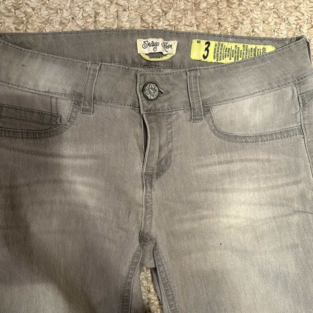 INDIGO REIN Grey Skinny Jeans size 3 - Picture 2 of 3